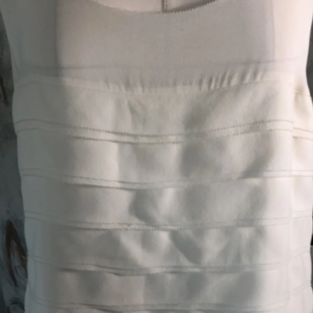 Tory Burch layered silk sleeveless top cream size 12